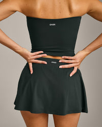 SoftMotion™ Skort with Pockets with Gray Logo | Emerald Noir
