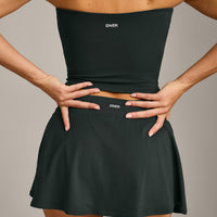 SoftMotion™ Skort with Pockets with Gray Logo | Emerald Noir