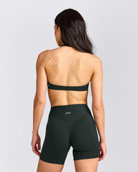 SoftMotion™ Minimal Halter Neck Bralette with Gray Logo | Emerald Noir