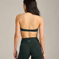 SoftMotion™ Minimal Halter Neck Bralette with Gray Logo | Emerald Noir