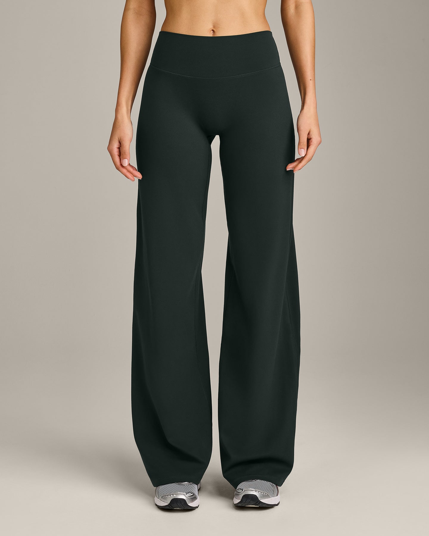 SoftMotion™ Straight Leg Pants with Gray Logo | Emerald Noir