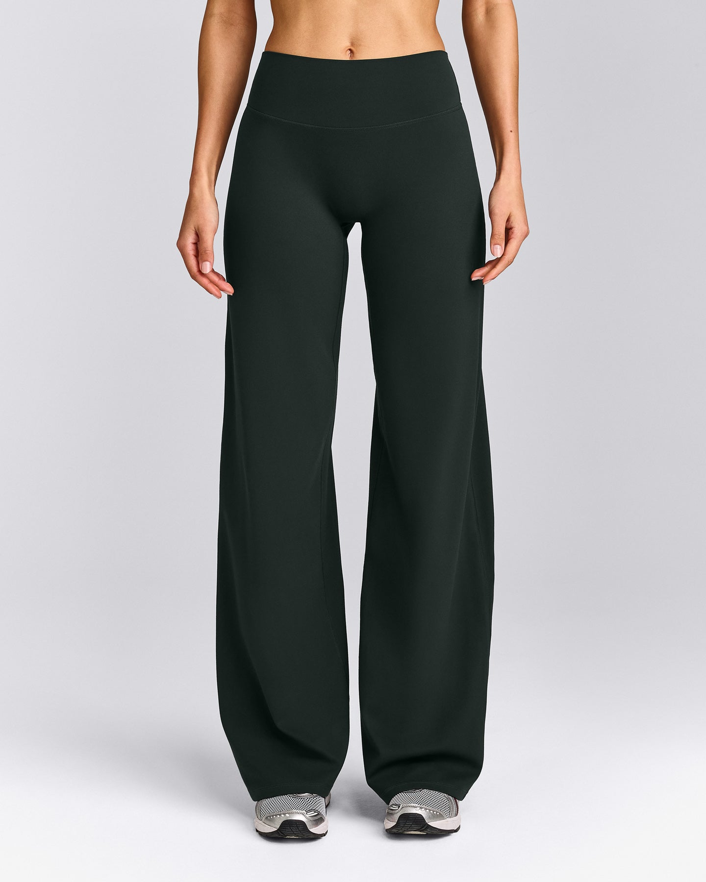 SoftMotion™ Straight Leg Pants with Gray Logo | Emerald Noir