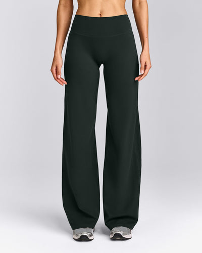 SoftMotion™ Straight Leg Pants with Gray Logo | Emerald Noir