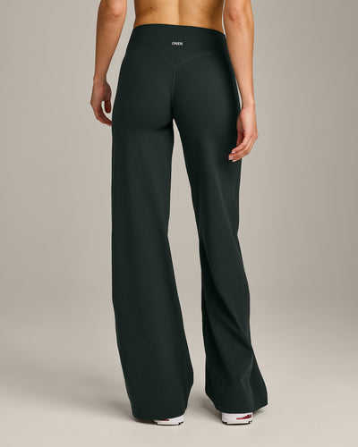 SoftMotion™ Straight Leg Pants with Gray Logo | Emerald Noir