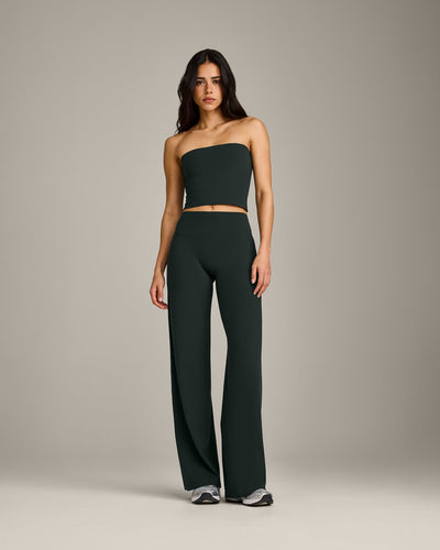 SoftMotion™ Straight Leg Pants with Gray Logo | Emerald Noir