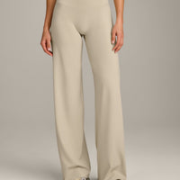 SoftMotion™ Straight Leg Pants with Gray Logo | Oatmeal