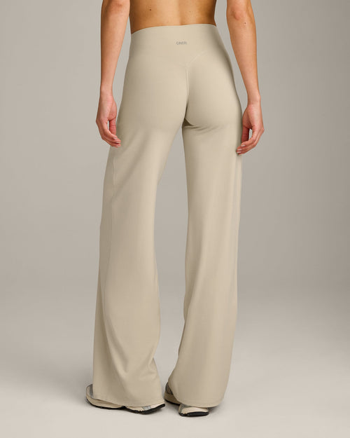SoftMotion™ Straight Leg Pants with Gray Logo | Oatmeal