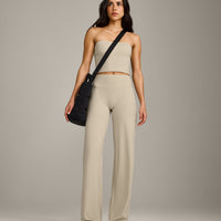SoftMotion™ Straight Leg Pants with Gray Logo | Oatmeal