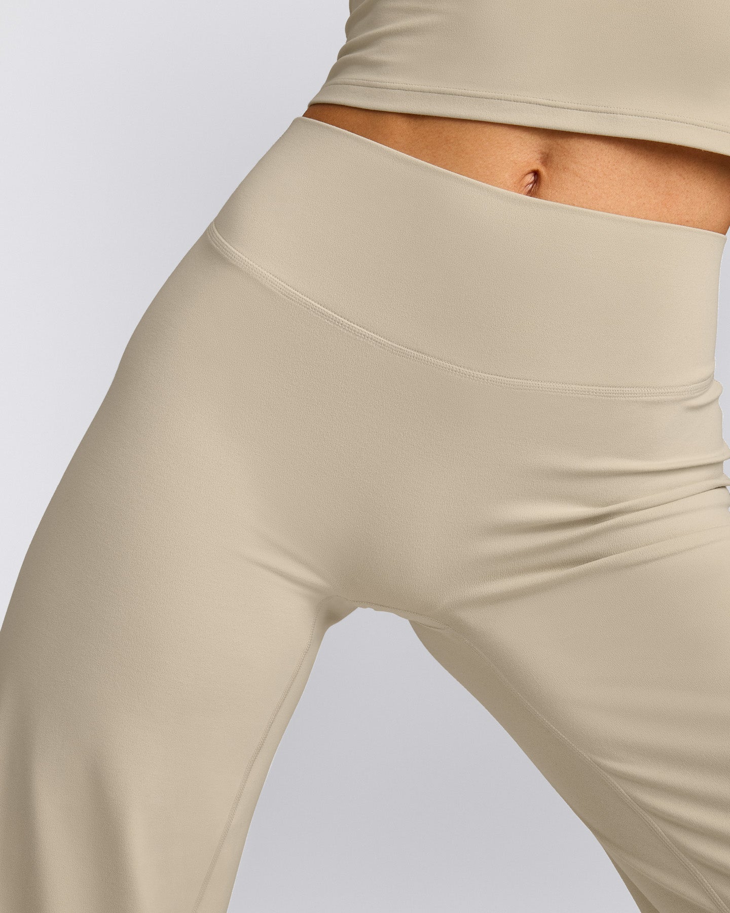 SoftMotion™ Straight Leg Pants with Gray Logo | Oatmeal