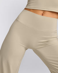 SoftMotion™ Straight Leg Pants with Gray Logo | Oatmeal