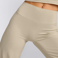 SoftMotion™ Straight Leg Pants with Gray Logo | Oatmeal