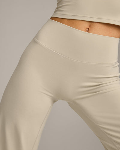 SoftMotion™ Straight Leg Pants with Gray Logo | Oatmeal