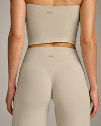 SoftMotion™ Straight Leg Pants with Gray Logo | Oatmeal