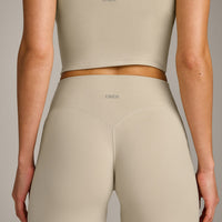 SoftMotion™ Straight Leg Pants with Gray Logo | Oatmeal