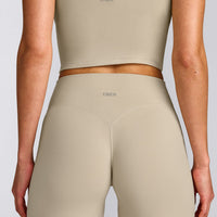 SoftMotion™ Straight Leg Pants with Gray Logo | Oatmeal