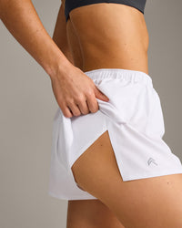 AirMove™ Lined Shorts 2" with Pocket and Reflective Logo | White