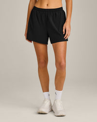 AirMove™ Lined Shorts 4" with Pocket and Reflective Logo | Black
