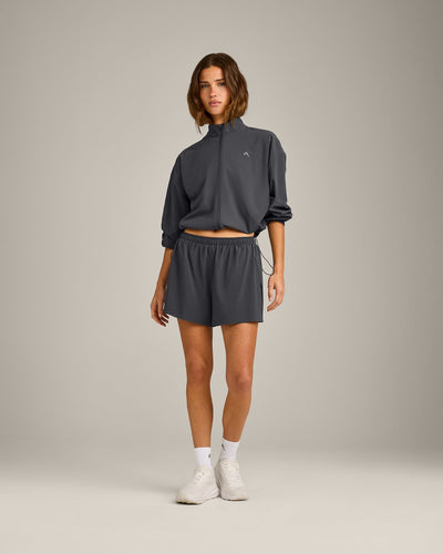 AirMove™ Lined Shorts 4" with Pocket and Reflective Logo | Coal