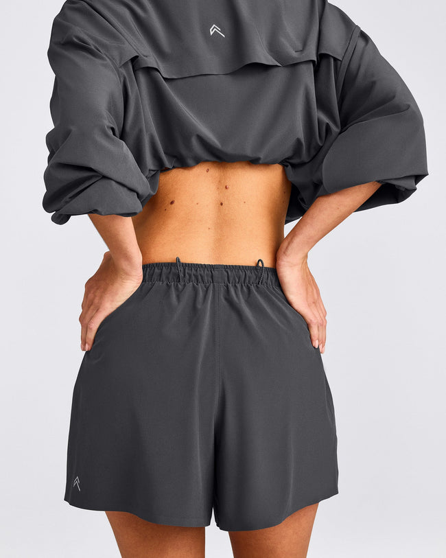 AirMove™ Lined Shorts 4" with Pocket and Reflective Logo | Coal