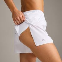 AirMove™ Lined Shorts 4" with Pocket and Reflective Logo | White