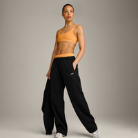 EffortlessLift™ Square Neck Sports Bra with Gray Logo | Powdered Orange