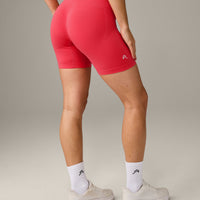 EffortlessLift™ Seamless Mid Rise Shorts with Gray Logo | Charged Pink