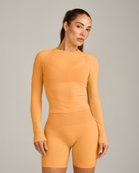 Oner Seamless Fitted Long Sleeve Top | Light Powdered Orange