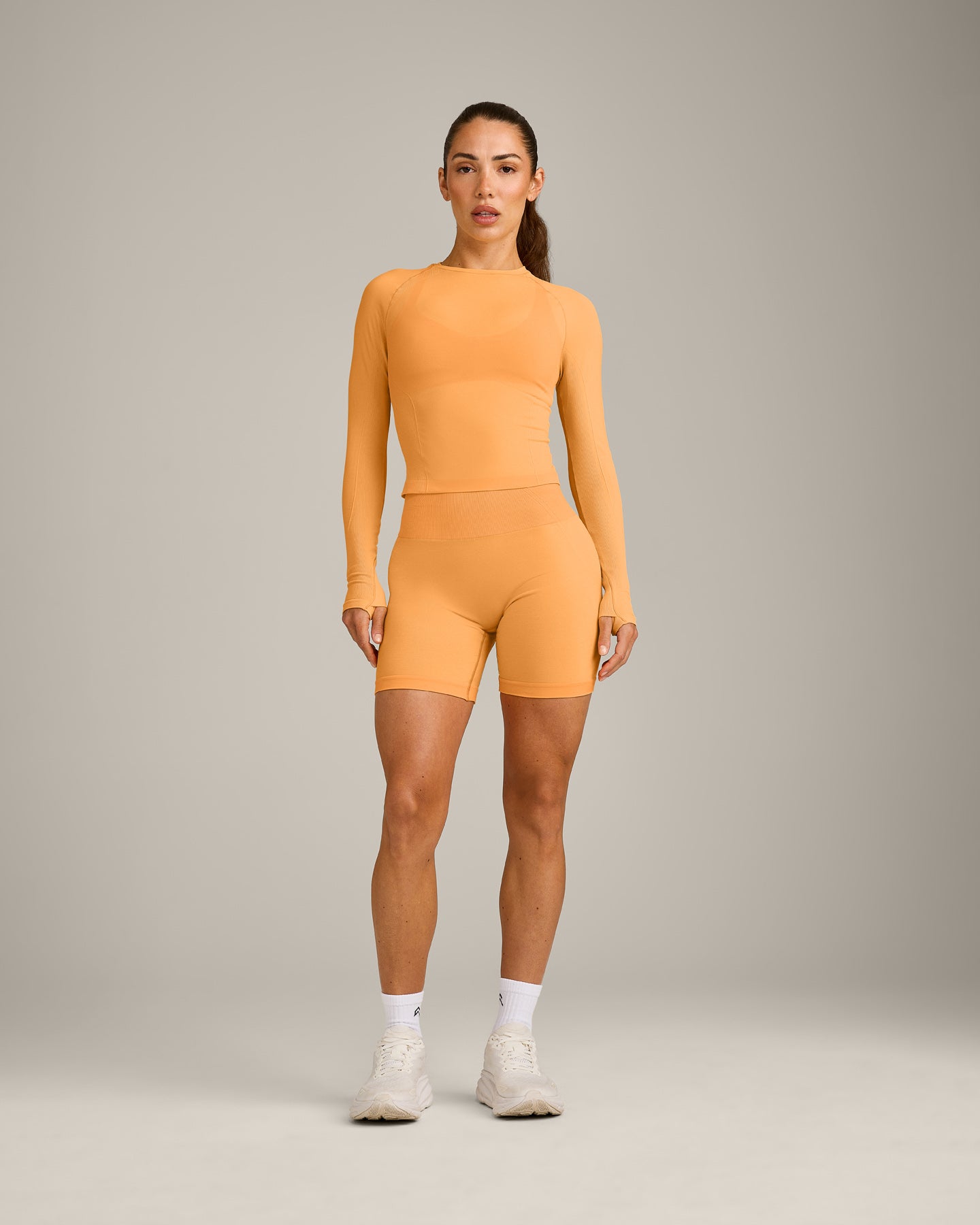 Oner Seamless Fitted Long Sleeve Top | Light Powdered Orange