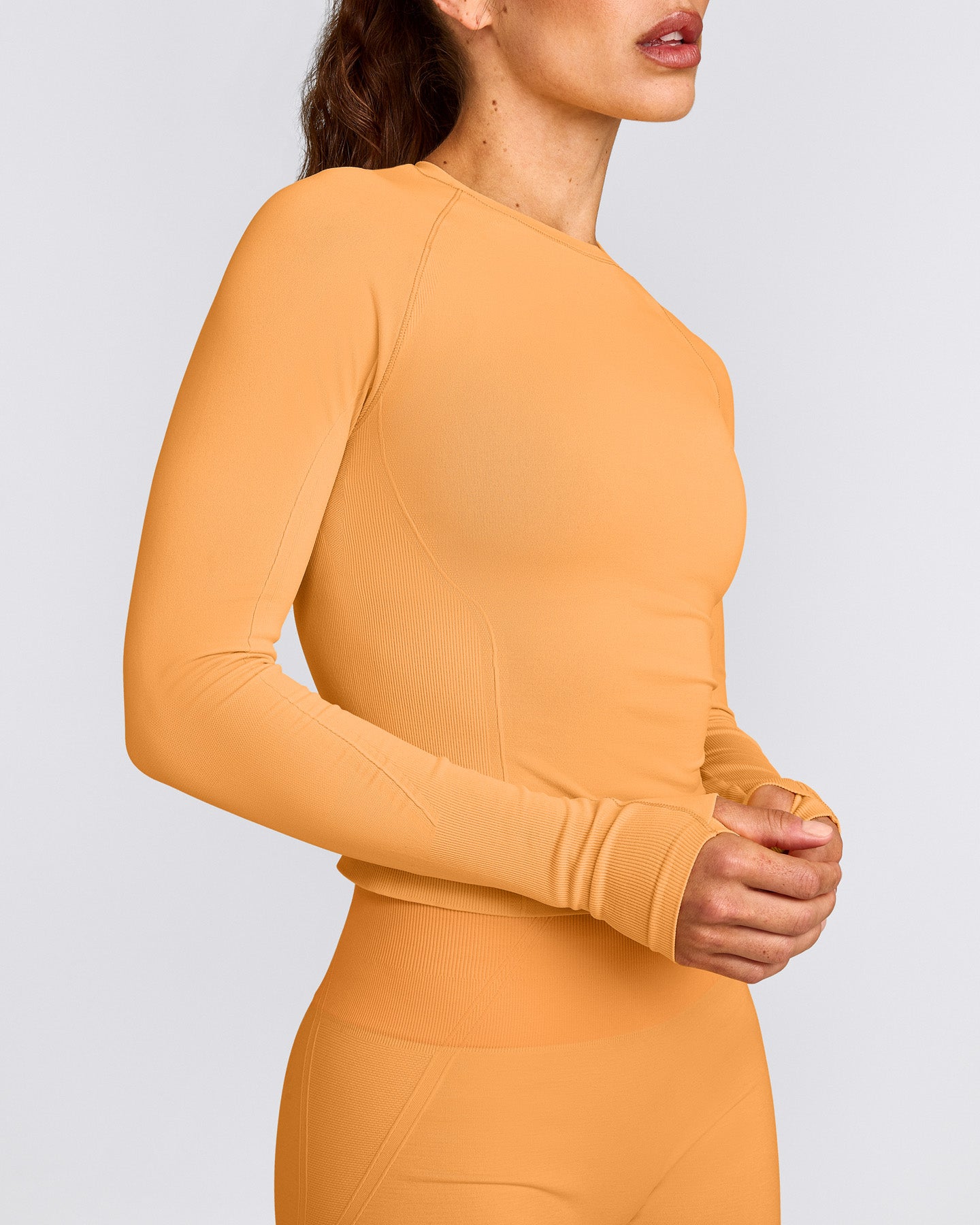 Oner Seamless Fitted Long Sleeve Top | Light Powdered Orange