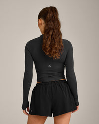 Oner Seamless Fitted Long Sleeve Top | Soft Black