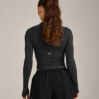 Oner Seamless Fitted Long Sleeve Top | Soft Black