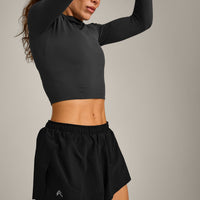 Oner Seamless Fitted Long Sleeve Top | Soft Black