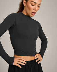 Oner Seamless Fitted Long Sleeve Top | Soft Black