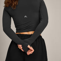 Oner Seamless Fitted Long Sleeve Top | Soft Black