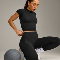 Oner Seamless Fitted Top | Soft Black
