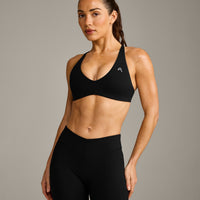 UnifiedMove™ Cross Back Sports Bra with Reflective Logo | Black