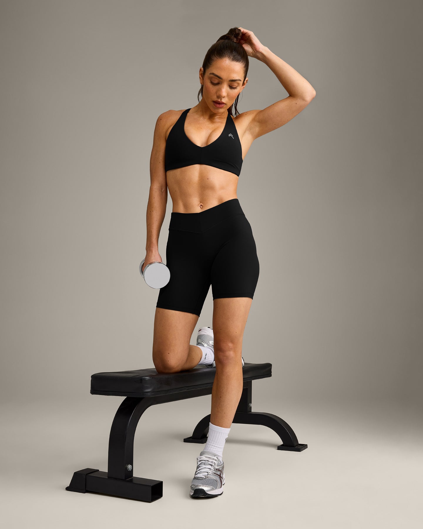 UnifiedMove™ Cross Back Sports Bra with Reflective Logo | Black