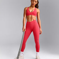 UnifiedMove™ Cross Back Sports Bra with Reflective Logo | Charged Pink
