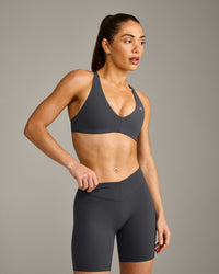 UnifiedMove™ Cross Back Sports Bra with Reflective Logo | Coal