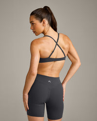 UnifiedMove™ Cross Back Sports Bra with Reflective Logo | Coal