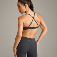 UnifiedMove™ Cross Back Sports Bra with Reflective Logo | Coal