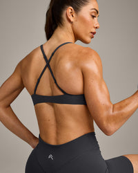 UnifiedMove™ Cross Back Sports Bra with Reflective Logo | Coal