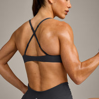 UnifiedMove™ Cross Back Sports Bra with Reflective Logo | Coal
