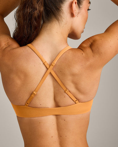 UnifiedMove™ Cross Back Sports Bra with Reflective Logo | Powdered Orange