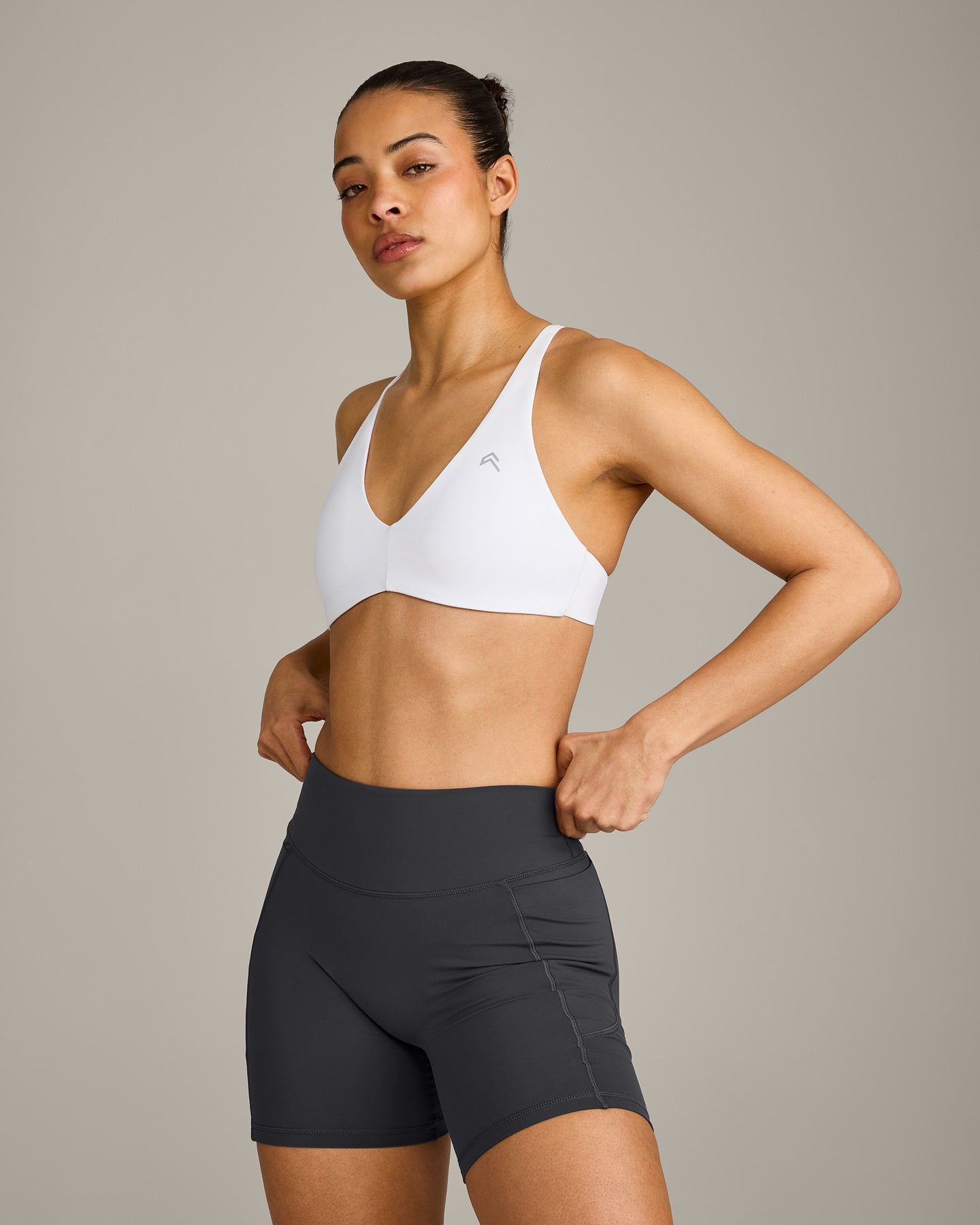 UnifiedMove™ Cross Back Sports Bra with Reflective Logo | White