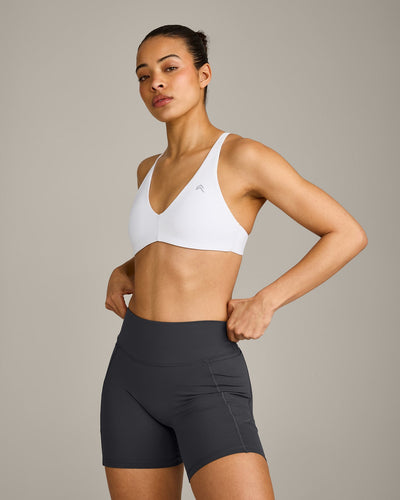 UnifiedMove™ Cross Back Sports Bra with Reflective Logo | White