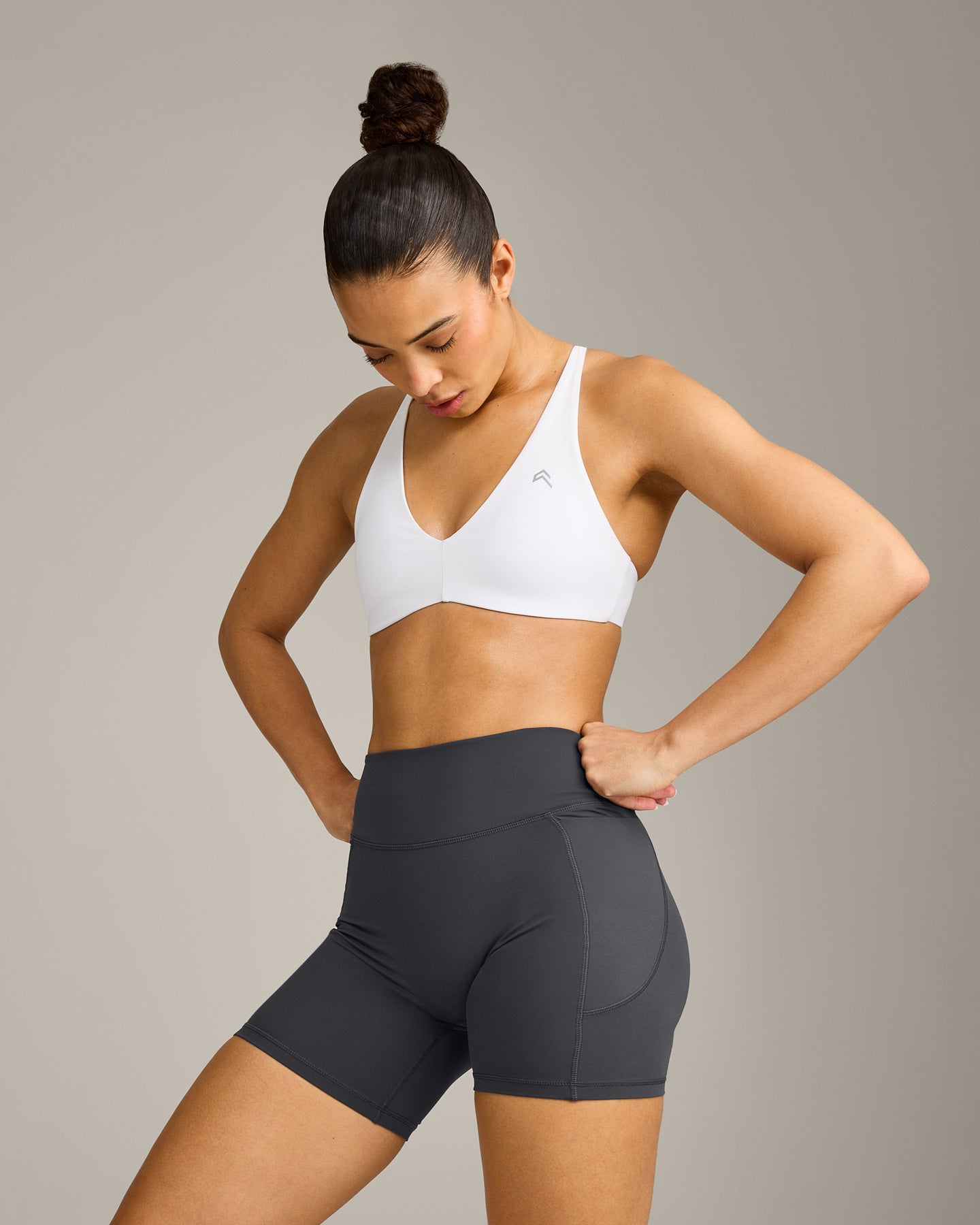 UnifiedMove™ Cross Back Sports Bra with Reflective Logo | White