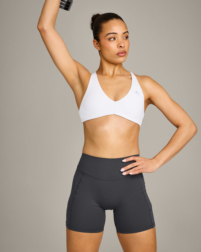 UnifiedMove™ Cross Back Sports Bra with Reflective Logo | White