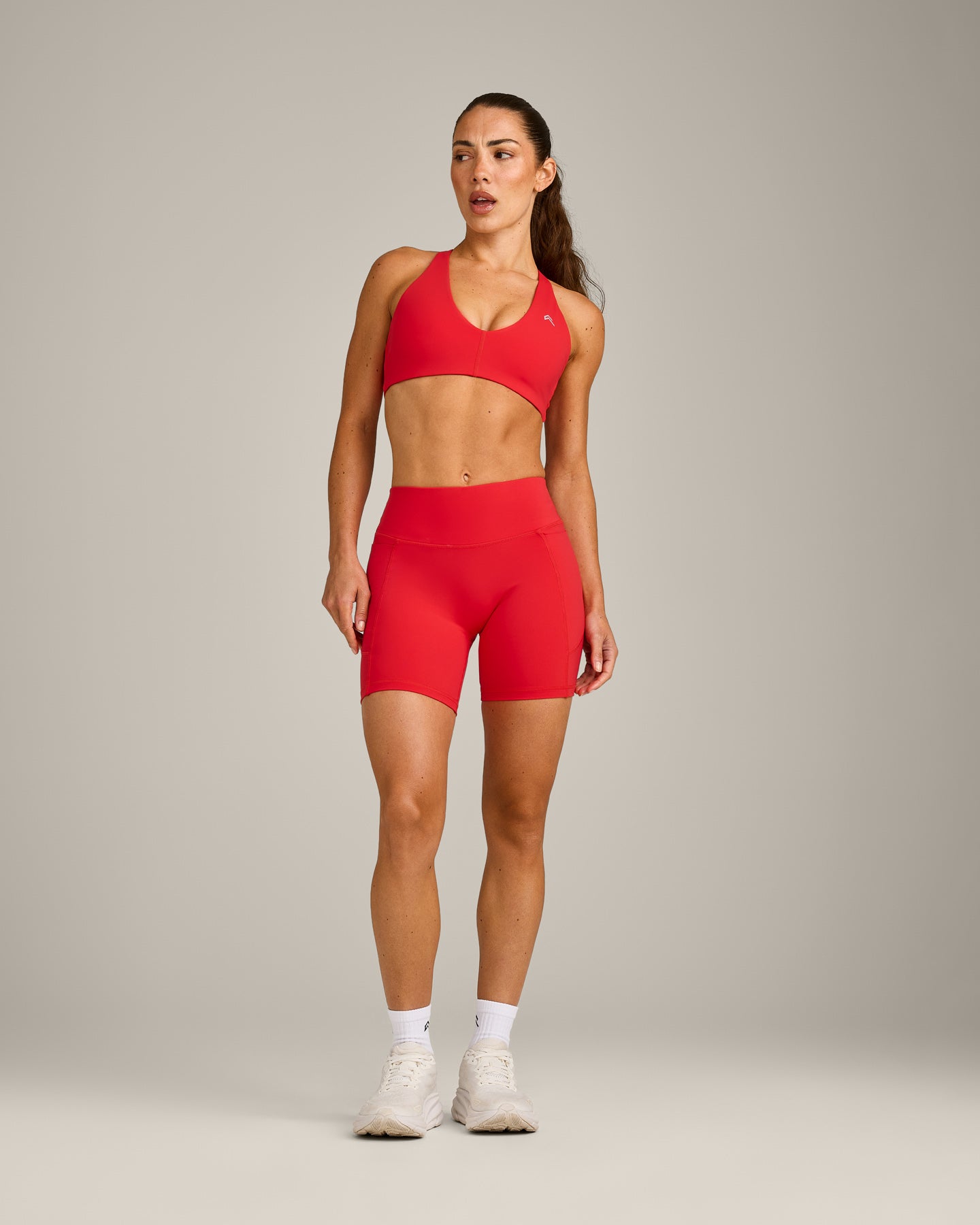 UnifiedMove™ Pocket Shorts 6" with Bonding with Reflective Logo | Muscle Mommy Red