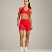 UnifiedMove™ Pocket Shorts 6" with Bonding with Reflective Logo | Muscle Mommy Red